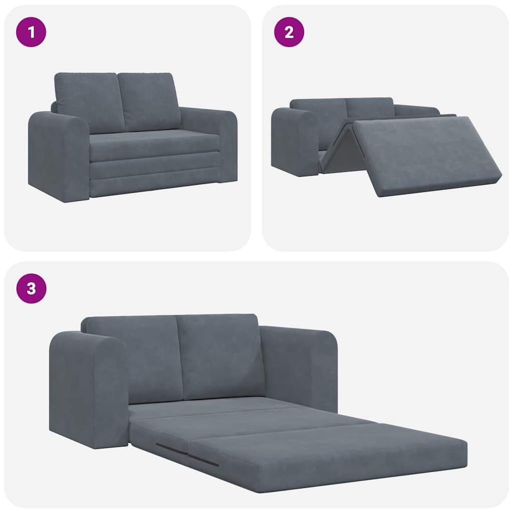 Canapé-Lit 60cm Gris foncé Velours - XIOS