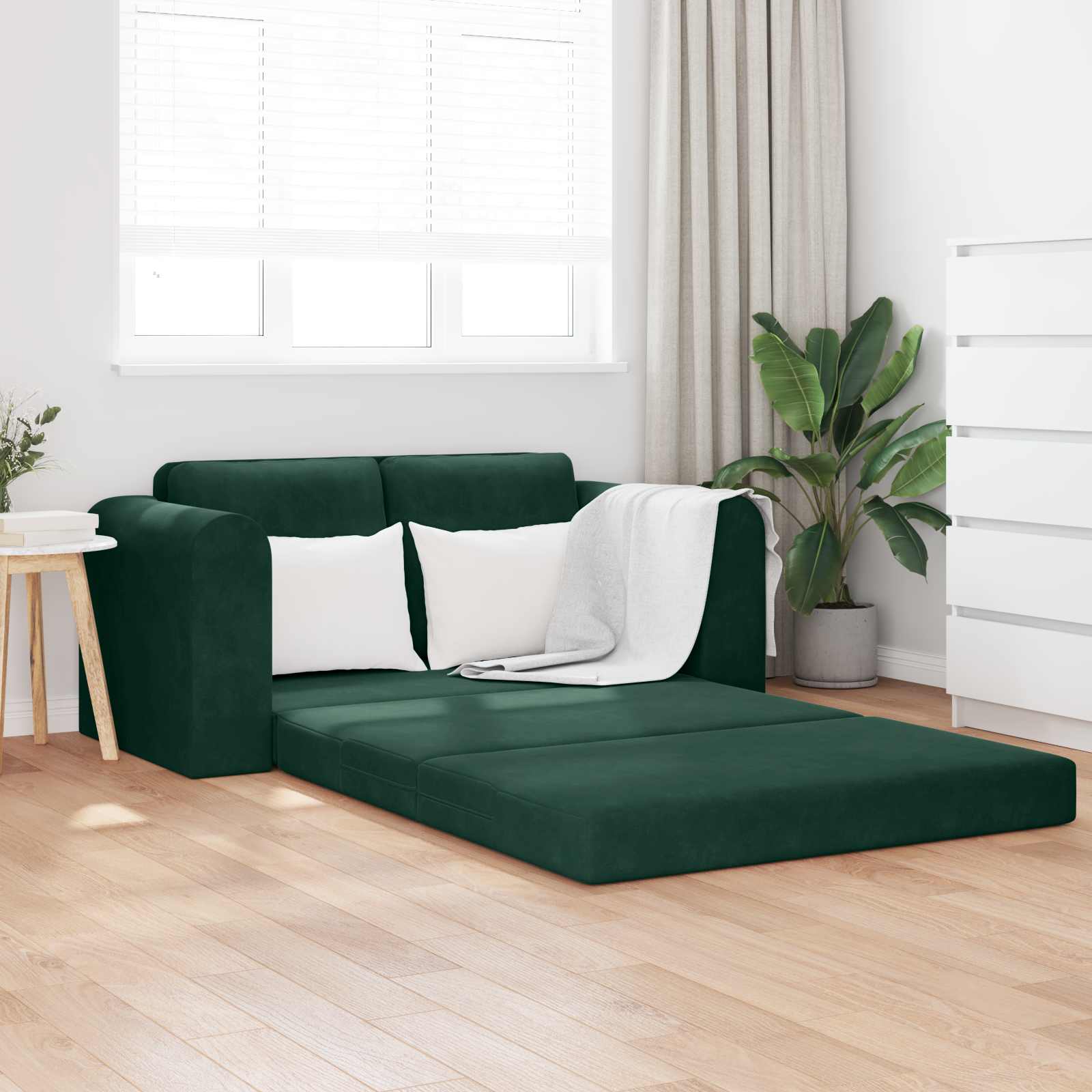 Canapé-Lit Vert foncé 148 x 71 x 83 cm Velours
