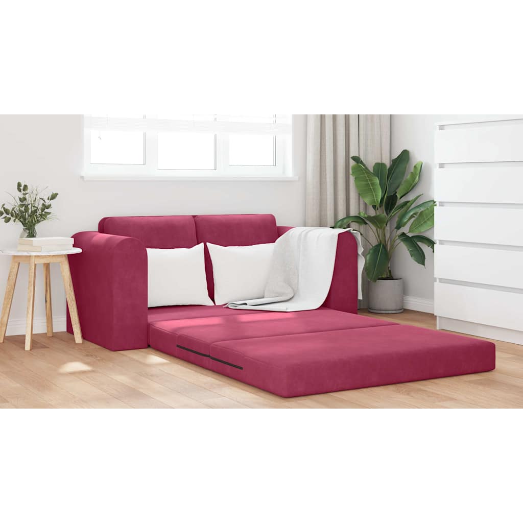 Canapé-Lit 60cm Bordeaux Velours - XIOS