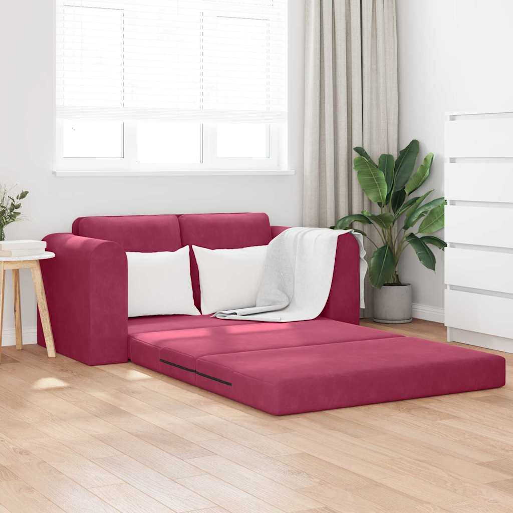 Canapé-Lit 60cm Bordeaux Velours - XIOS