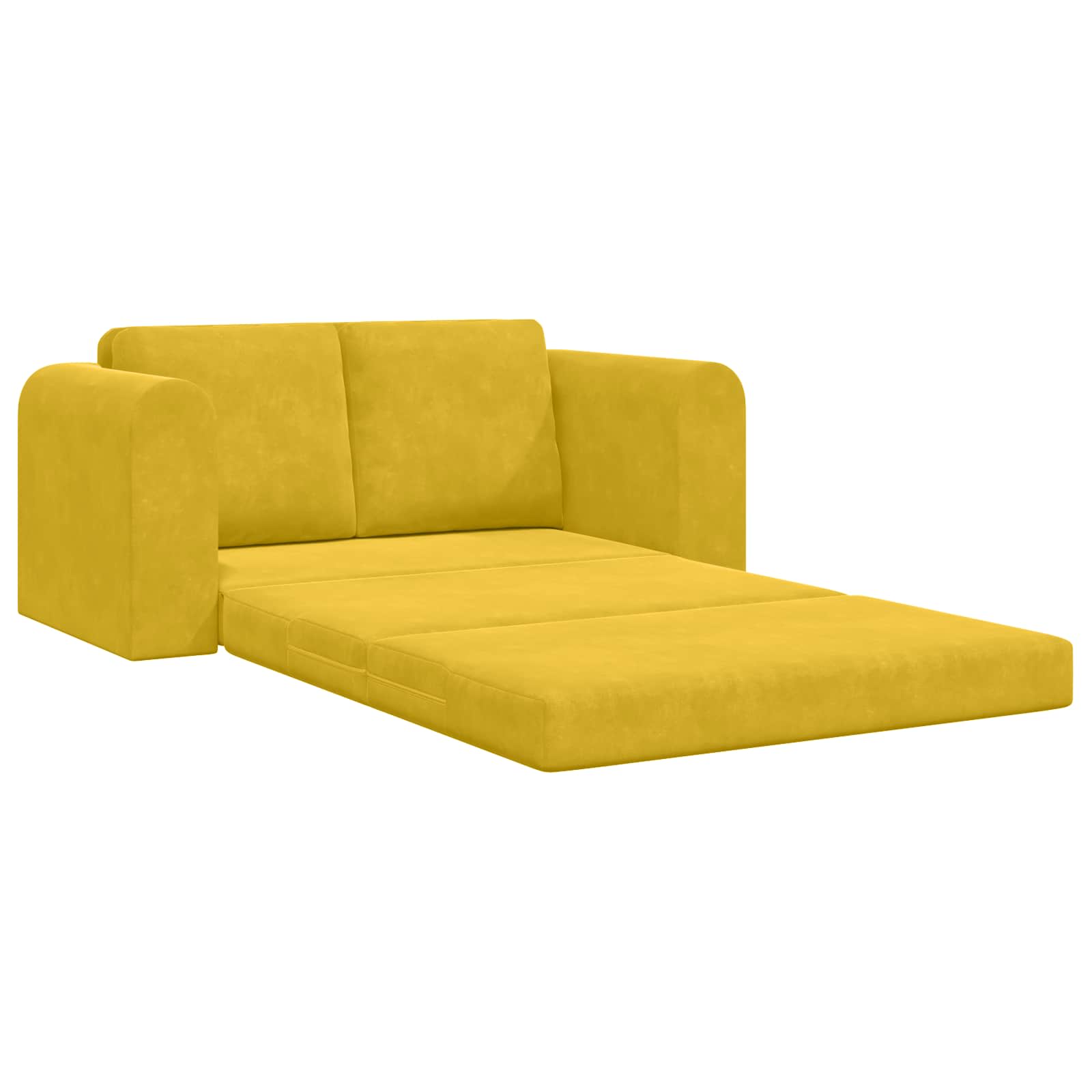 Canapé-Lit Jaune 148 x 71 x 83 cm Velours