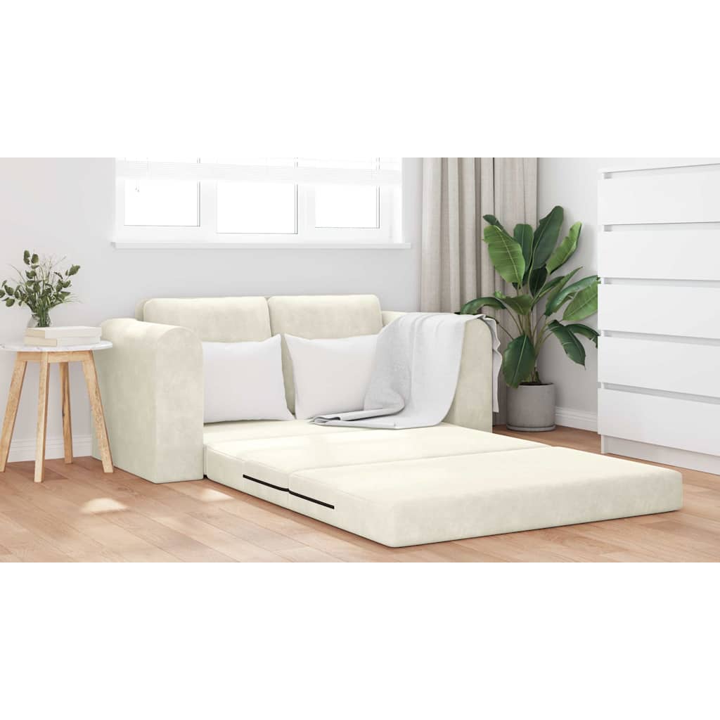 Canapé-Lit 60cm Crème Velours - XIOS