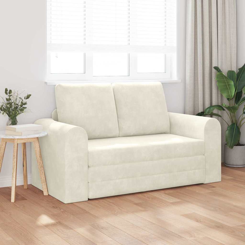 Canapé-Lit 60cm Crème Velours - XIOS