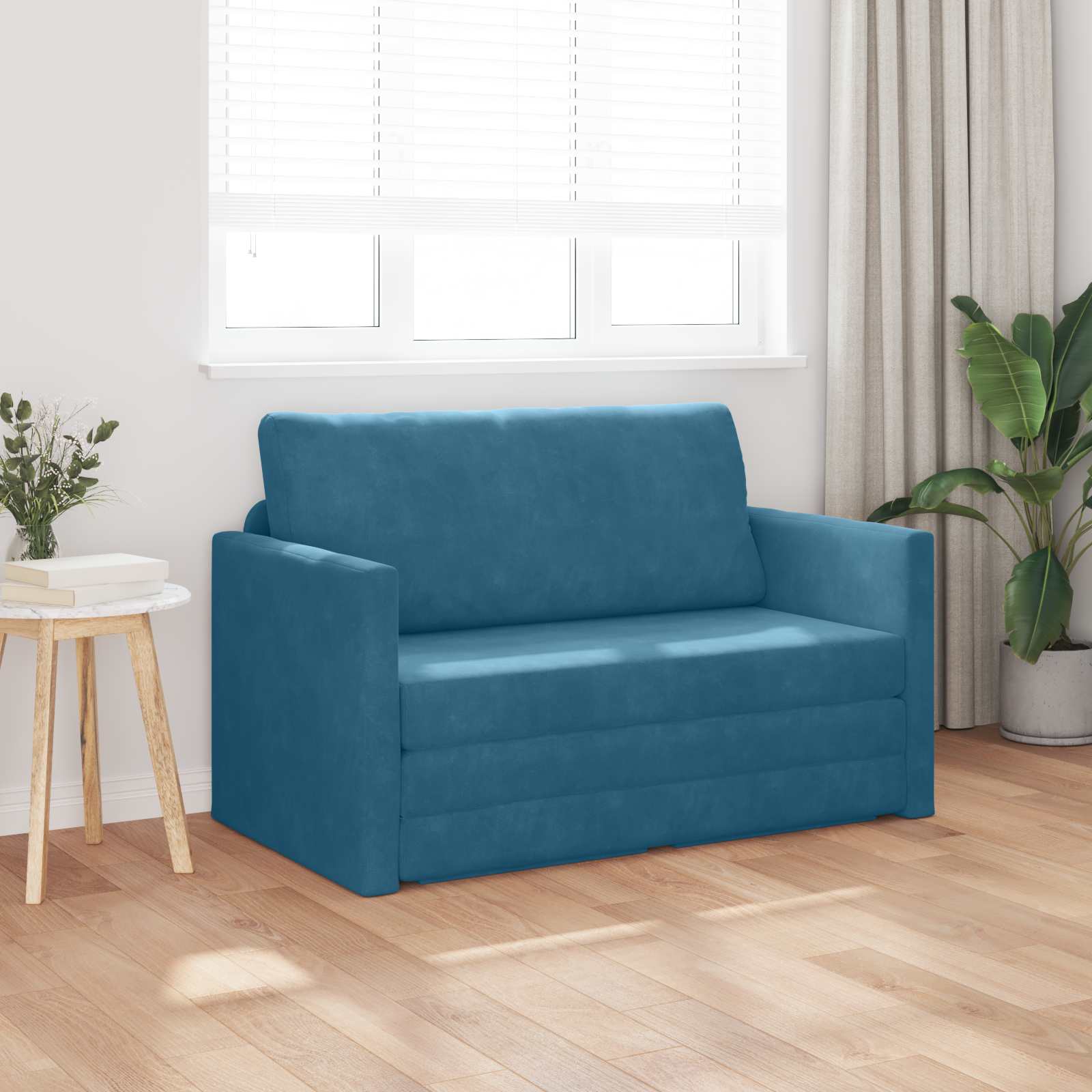 Canapé-Lit Bleu 124 x 71 x 78 cm Velours