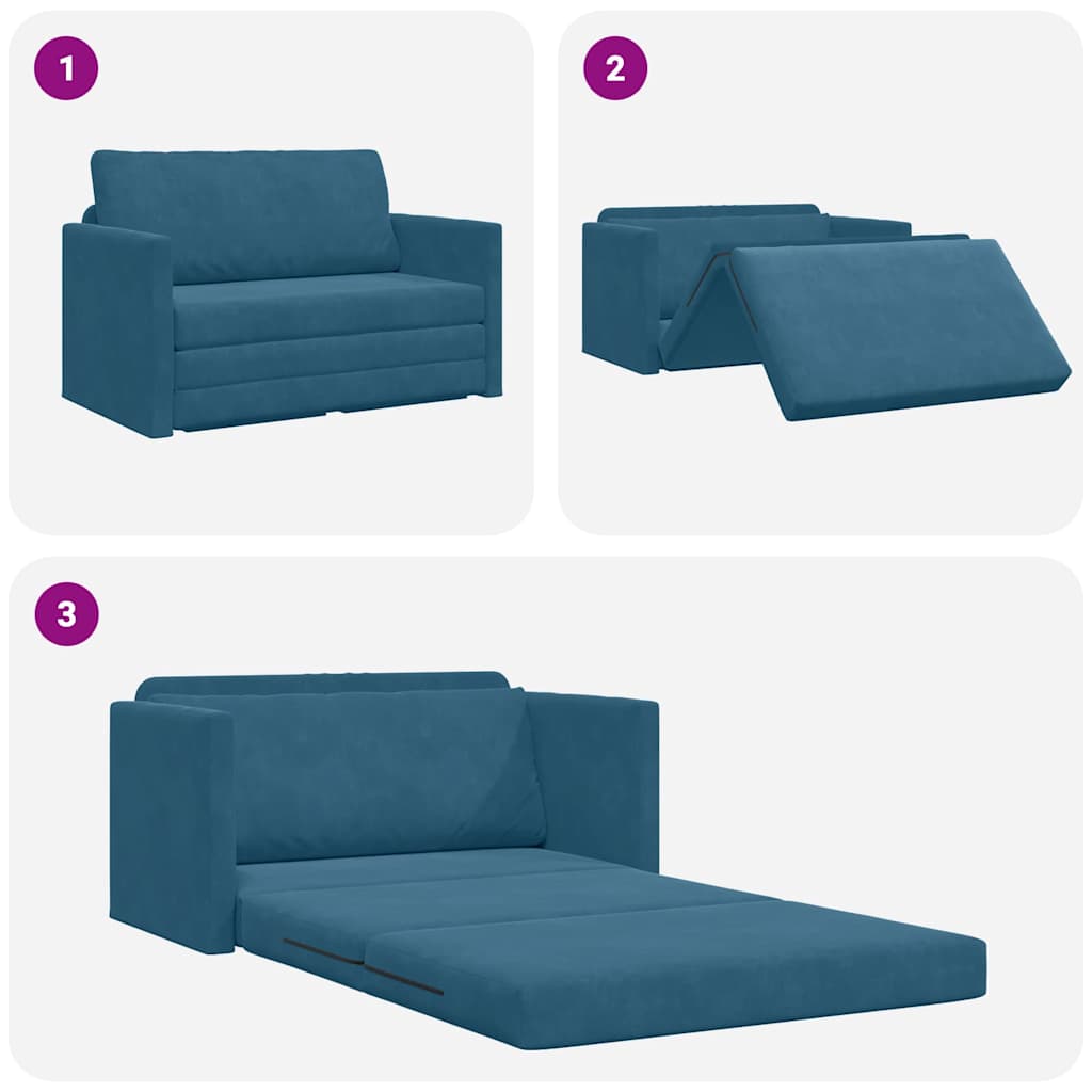 Canapé-Lit 110cm Bleu Velours - XIOS