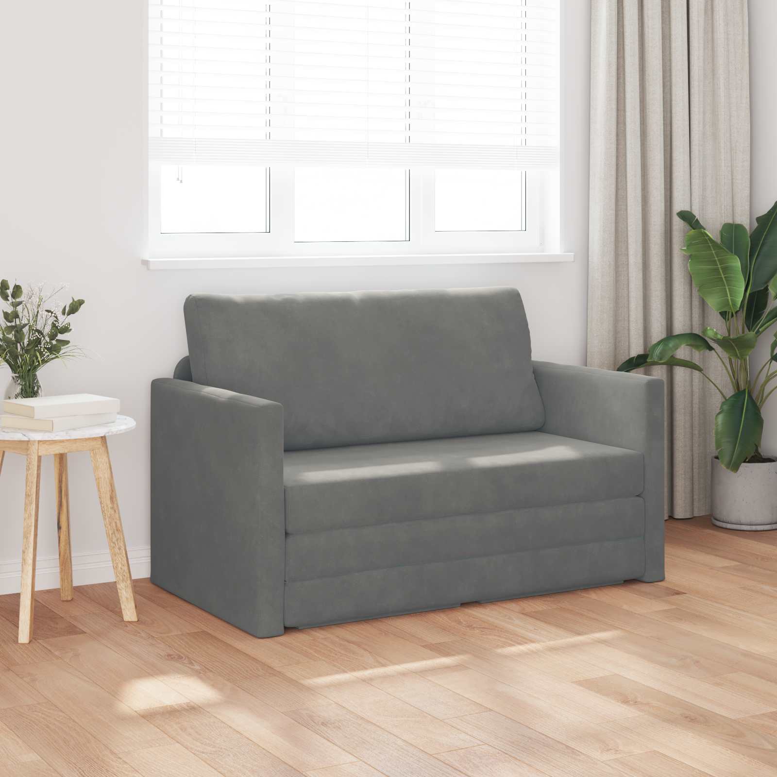 Canapé-Lit Gris foncé 124 x 71 x 78 cm Velours