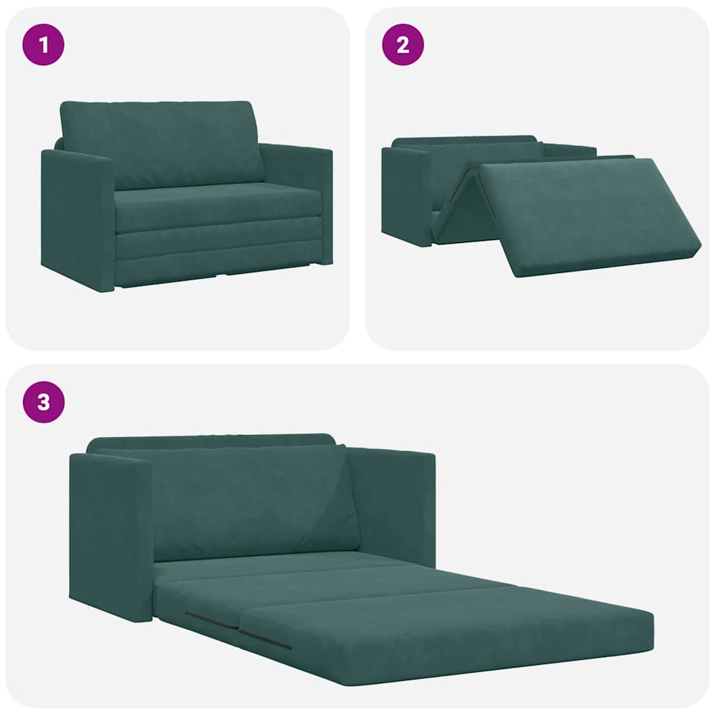 Canapé-Lit 110cm Vert foncé Velours - XIOS