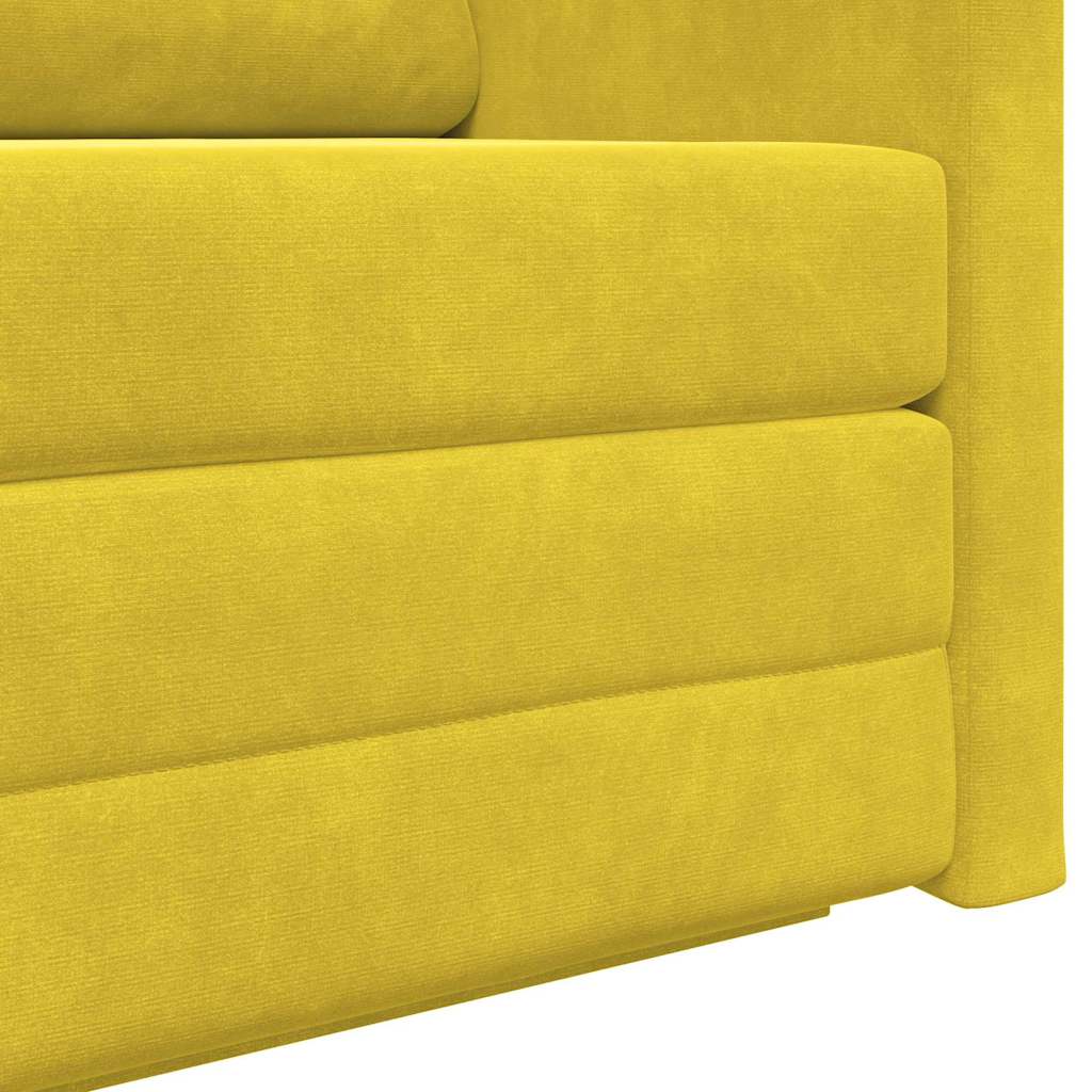Canapé-Lit 110cm Jaune tournesol Velours - XIOS