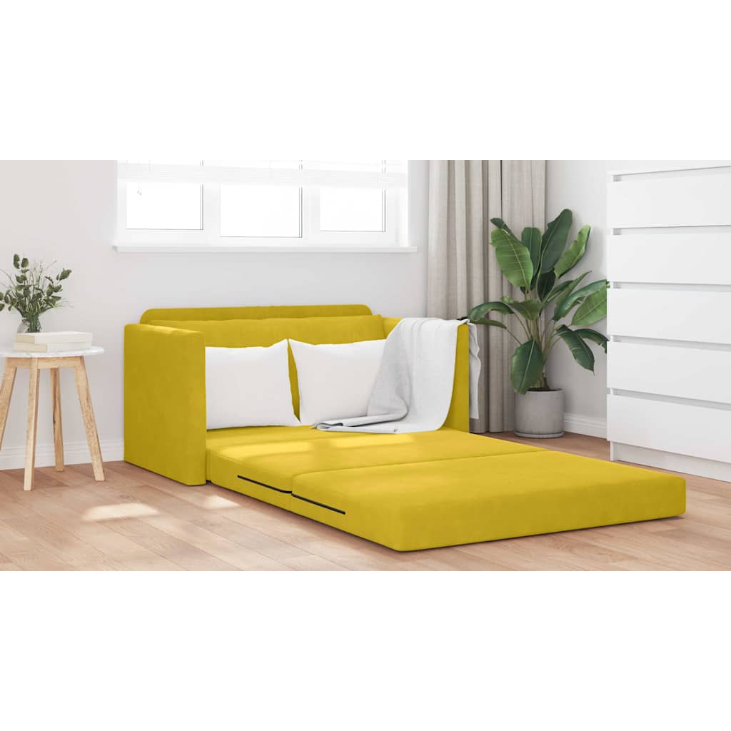 Canapé-Lit 110cm Jaune tournesol Velours - XIOS