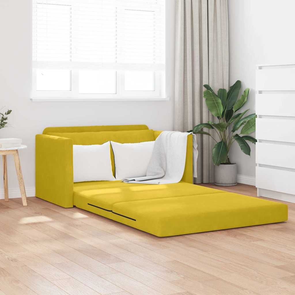 Canapé-Lit 110cm Jaune tournesol Velours - XIOS