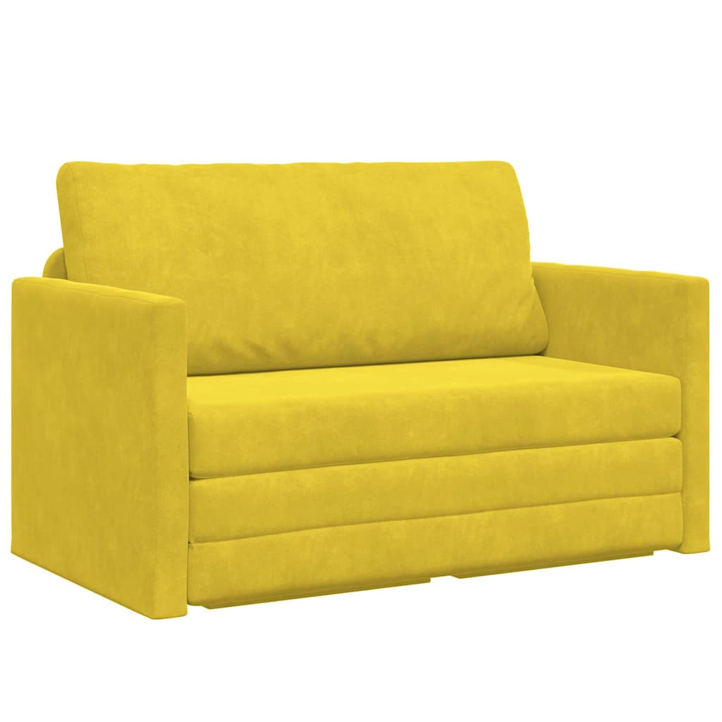 Canapé-Lit 110cm Jaune tournesol Velours - XIOS