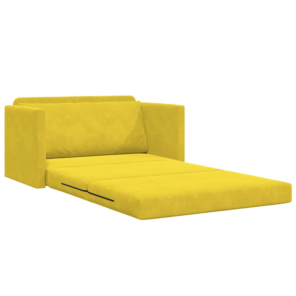 Canapé-Lit 110cm Jaune tournesol Velours - XIOS