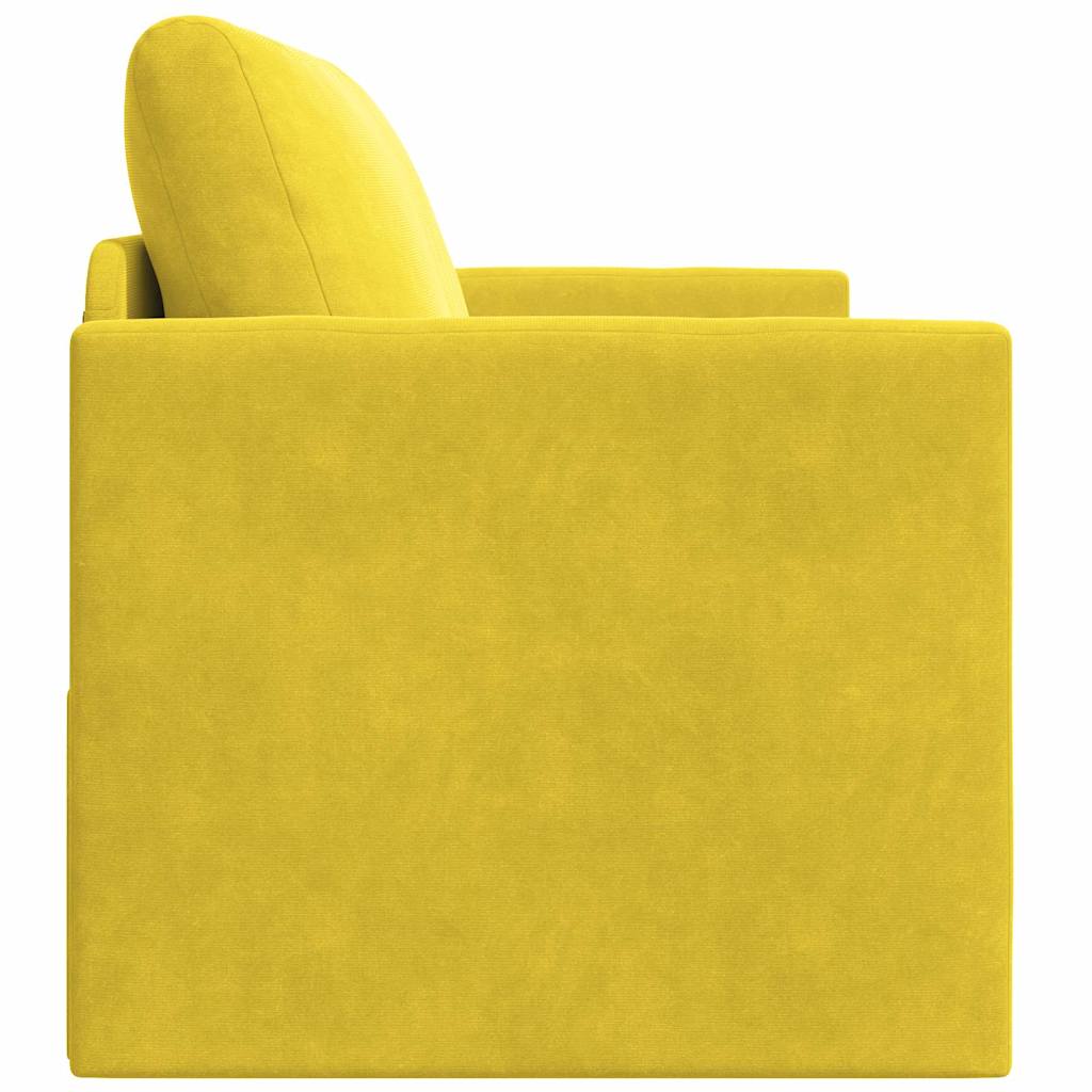 Canapé-Lit 110cm Jaune tournesol Velours - XIOS