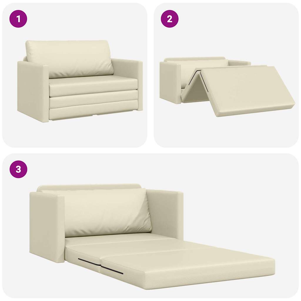 Canapé-Lit 110cm Crème Simili cuir - XIOS