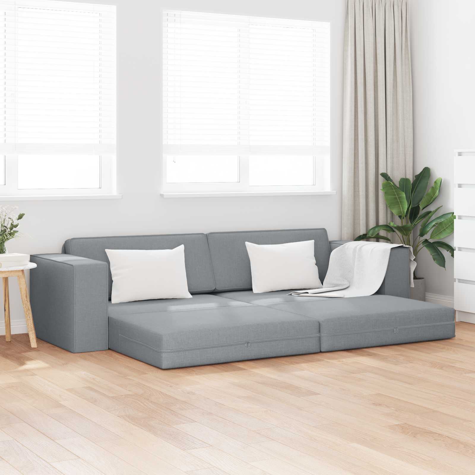 Canapé-Lit Gris clair 245 x 78 x 77 cm tissu - XIOS