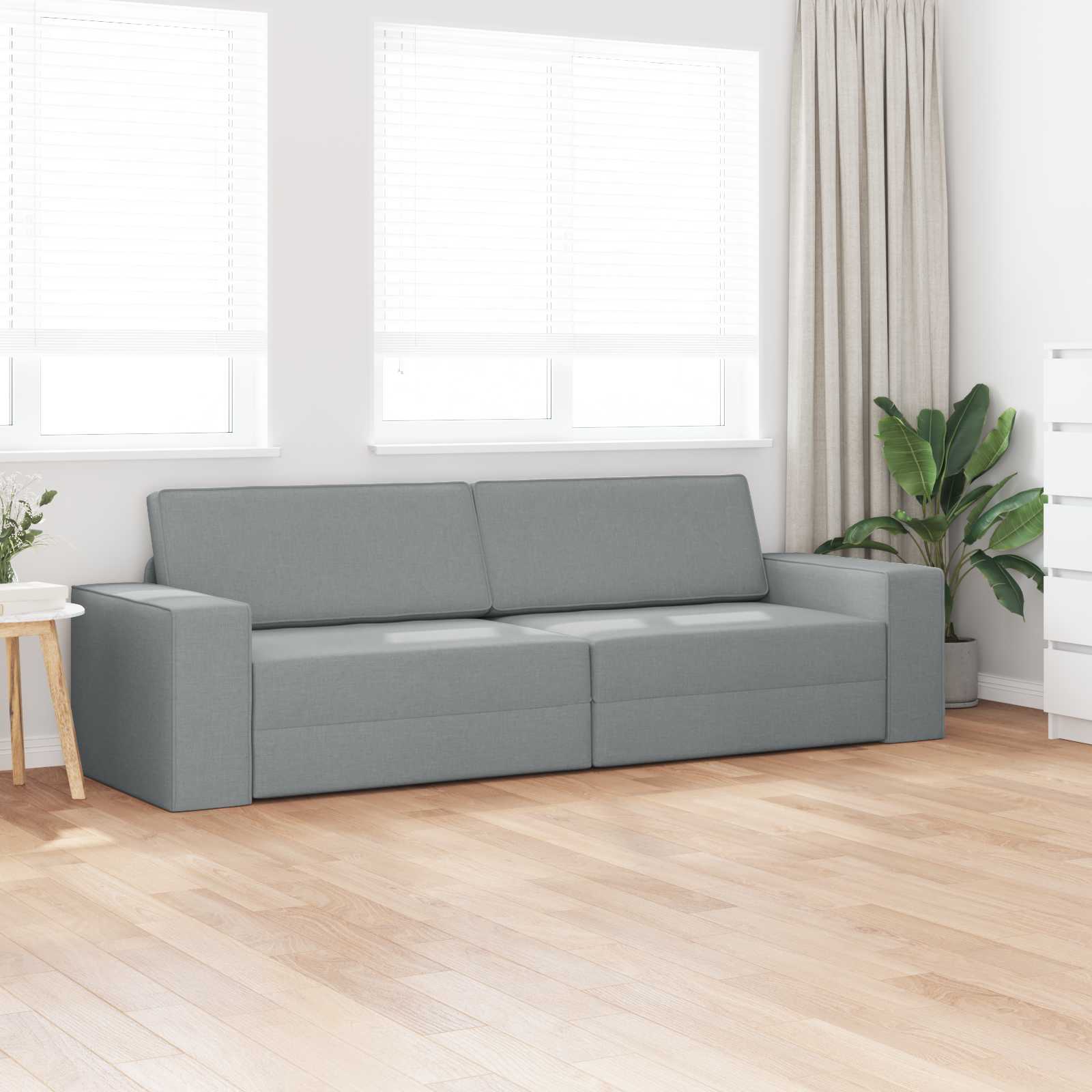Canapé-Lit Gris clair 245 x 78 x 77 cm tissu - XIOS