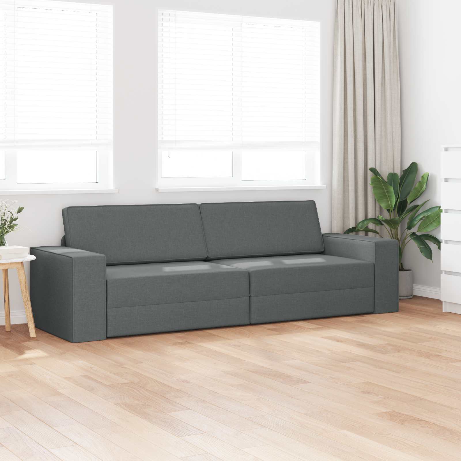 Canapé-Lit Gris foncé 245 x 78 x 77 cm tissu - XIOS