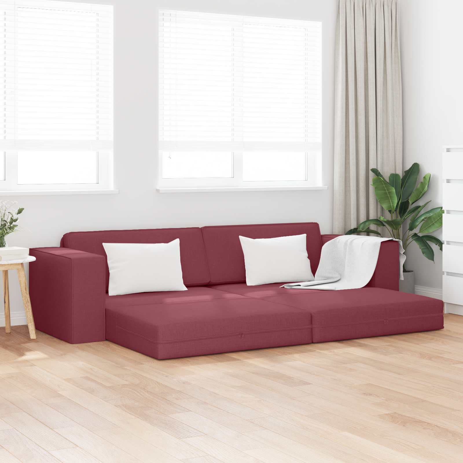 Canapé-Lit Bordeaux 245 x 78 x 77 cm tissu