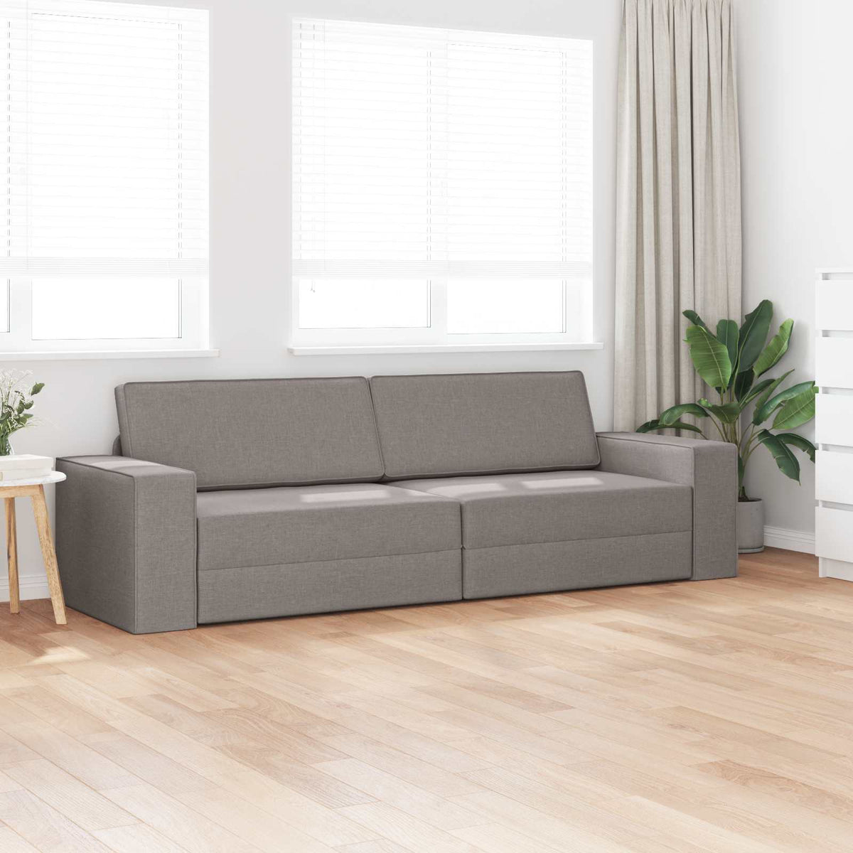 Canapé-Lit Taupe 245 x 78 x 77 cm tissu