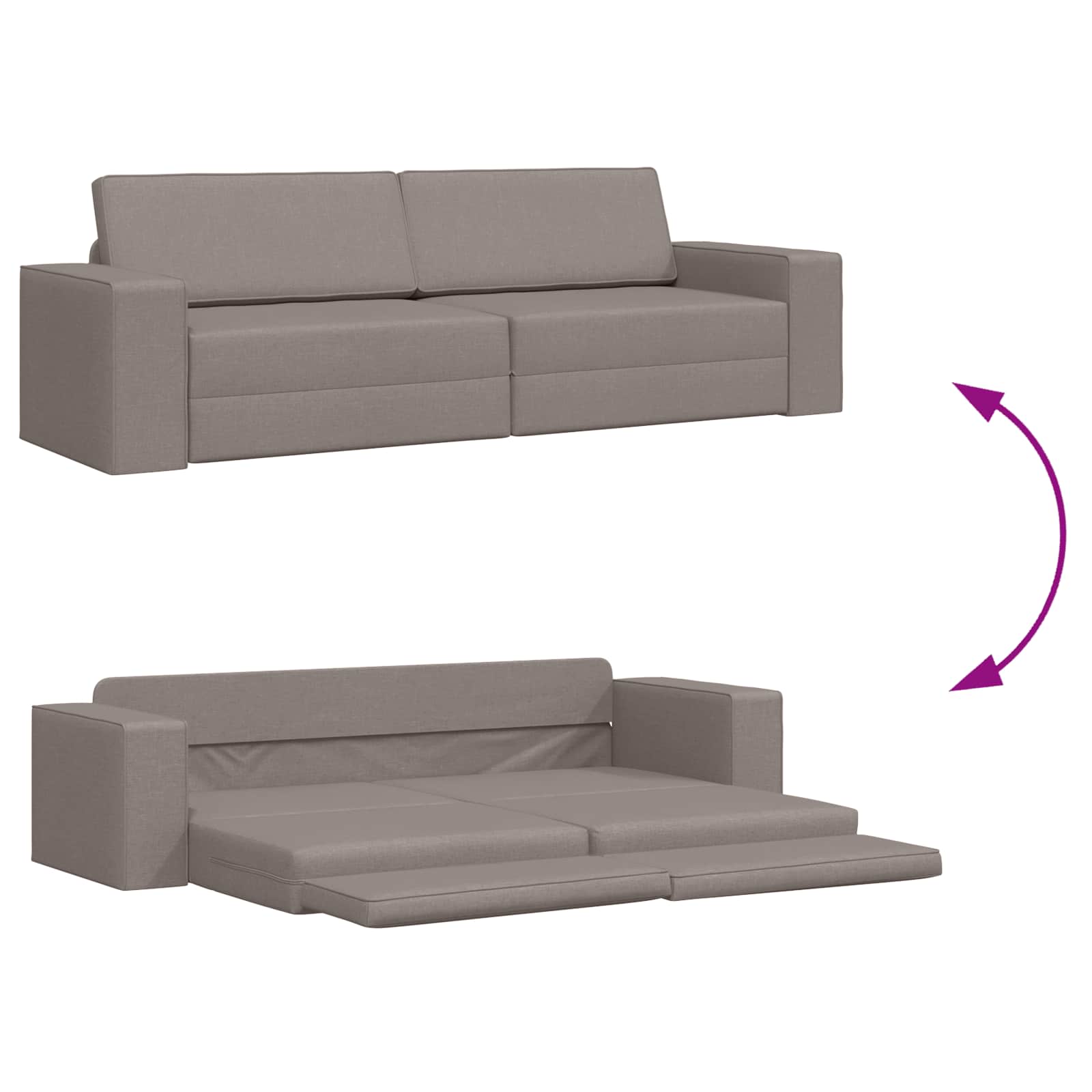 Canapé-Lit Taupe 245 x 78 x 77 cm tissu - XIOS