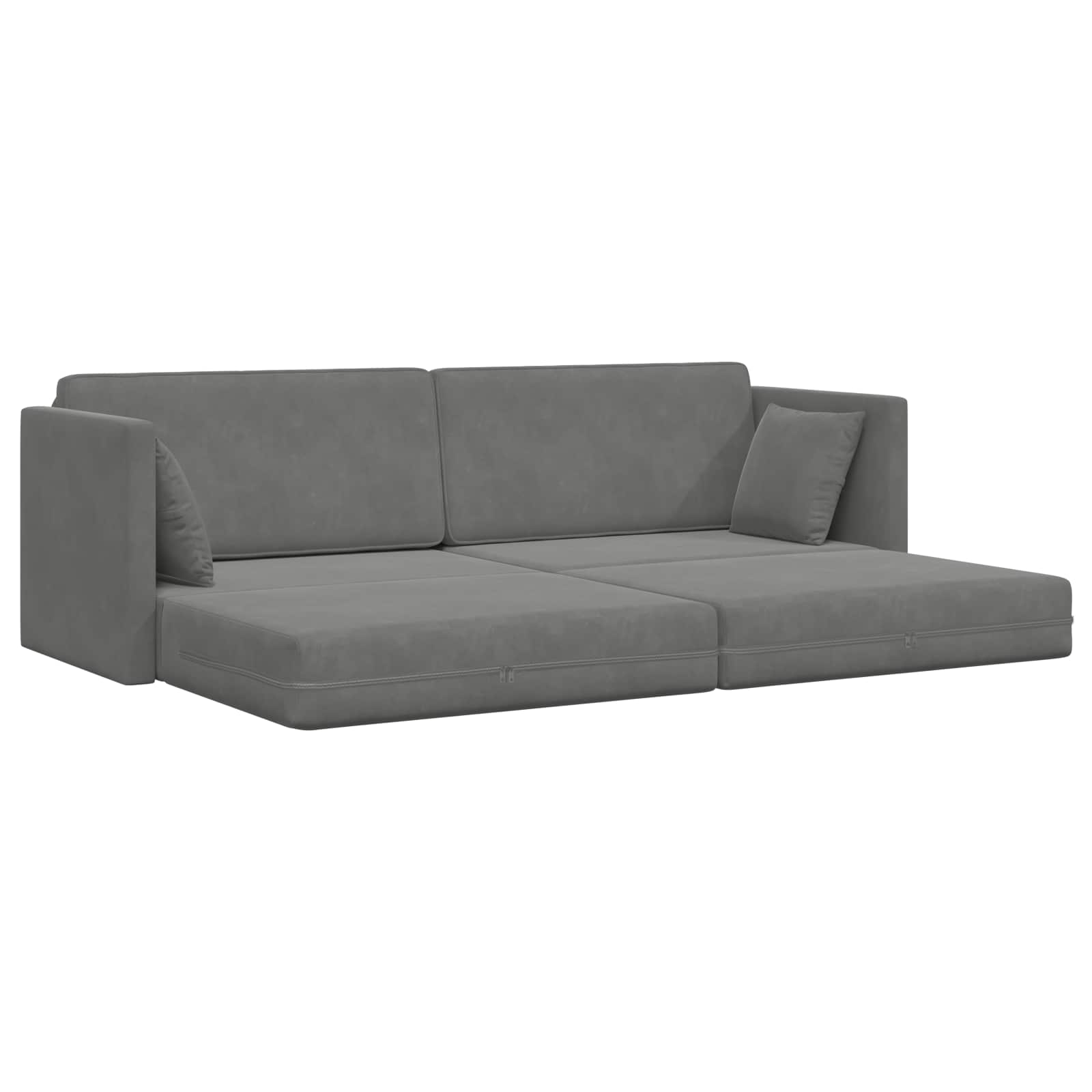 Canapé-lit au sol Gris foncé 213 x 70 x 77 cm Velours - XIOS