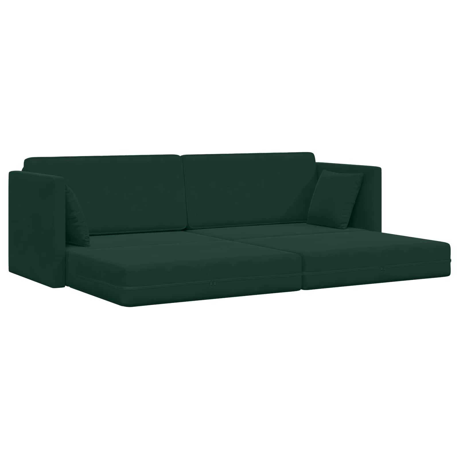 Canapé-lit au sol Vert foncé 213 x 70 x 77 cm Velours