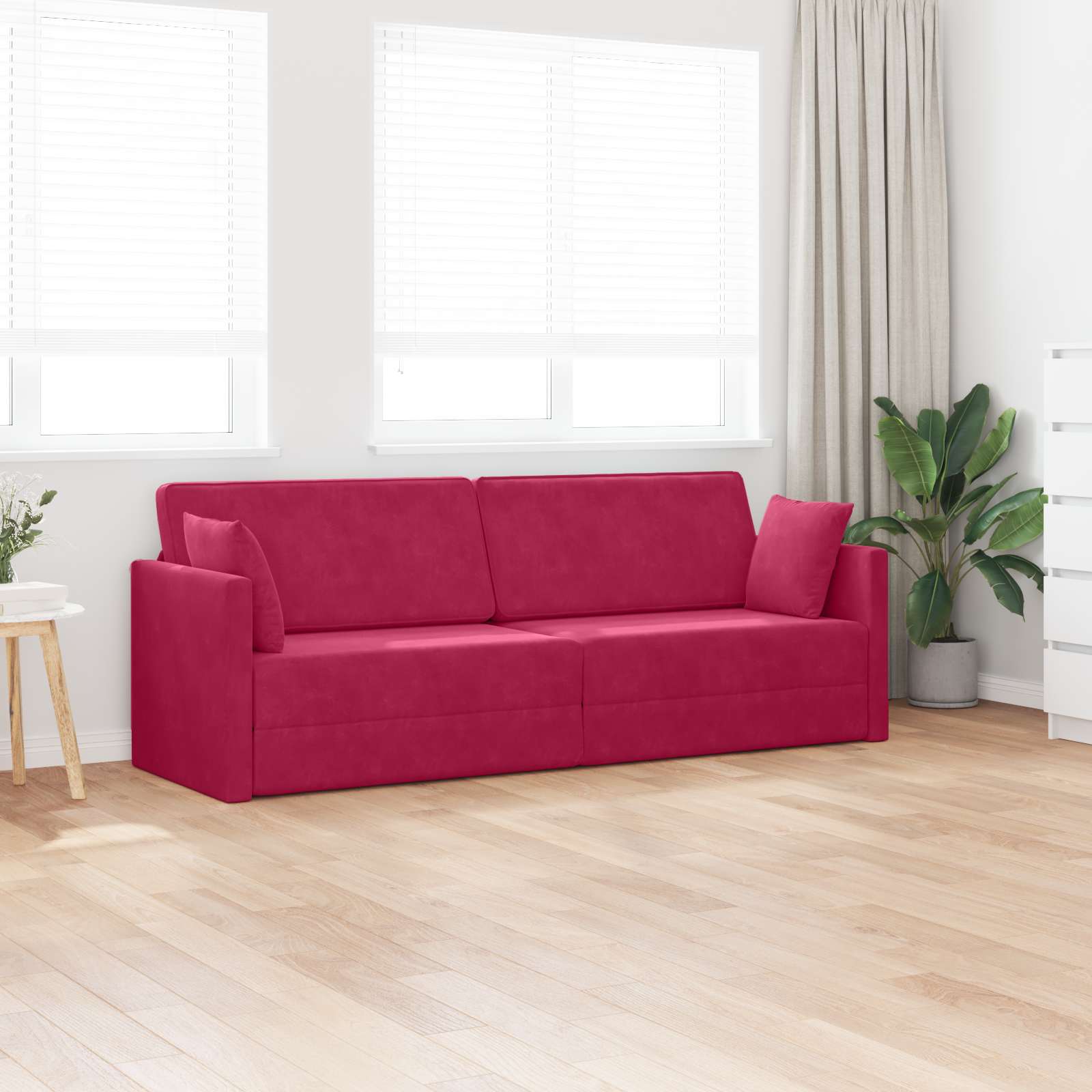 Canapé-lit au sol Bordeaux 213 x 70 x 77 cm Velours - XIOS