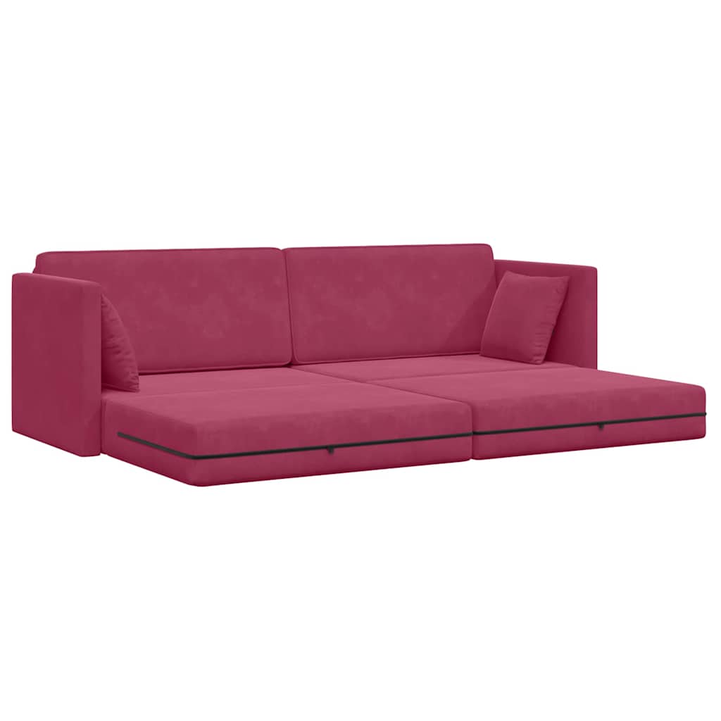 Canapé-lit au sol 200cm Bordeaux Velours - XIOS