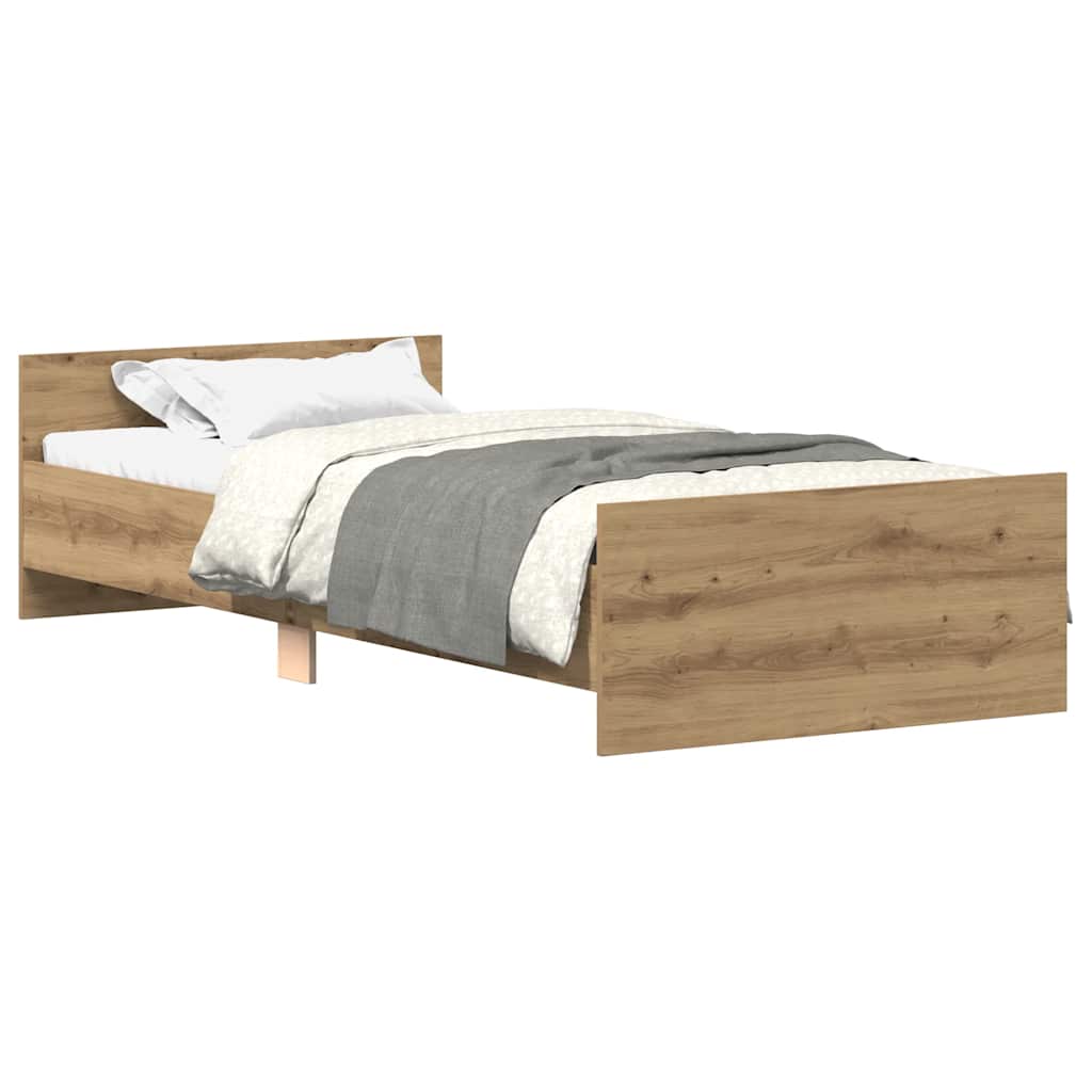 Cadre de lit sans matelas chêne artisanal 90x200 cm - XIOS