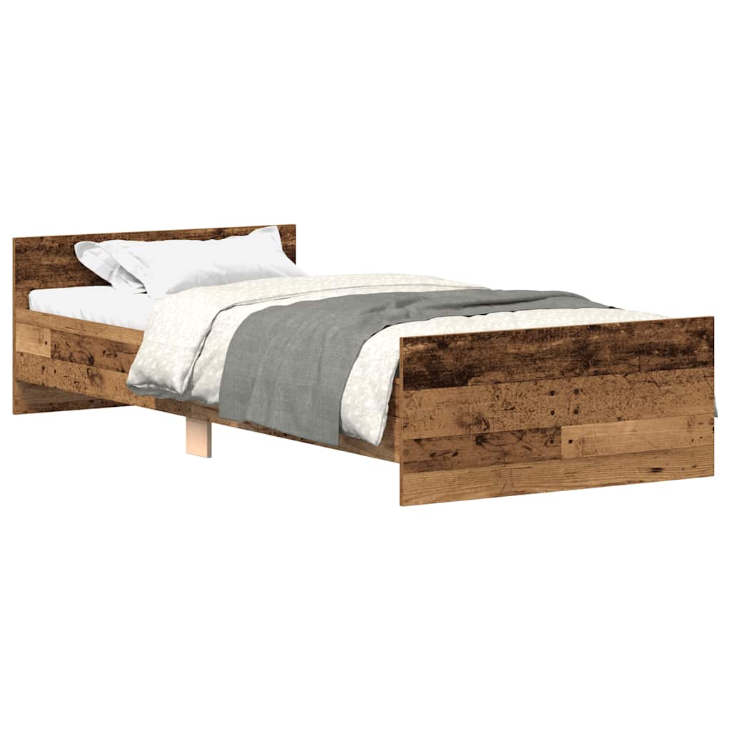 Cadre de lit sans matelas vieux bois 90x190 cm bois ingénierie - XIOS
