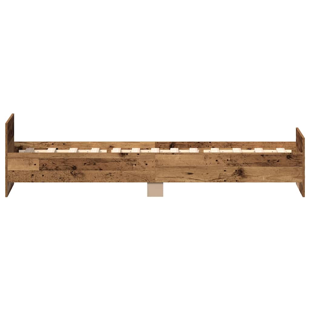 Cadre de lit sans matelas vieux bois 90x190 cm bois ingénierie - XIOS