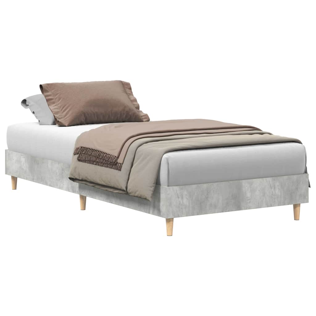 Cadre de lit sans matelas gris béton 100x200 cm bois ingénierie - XIOS