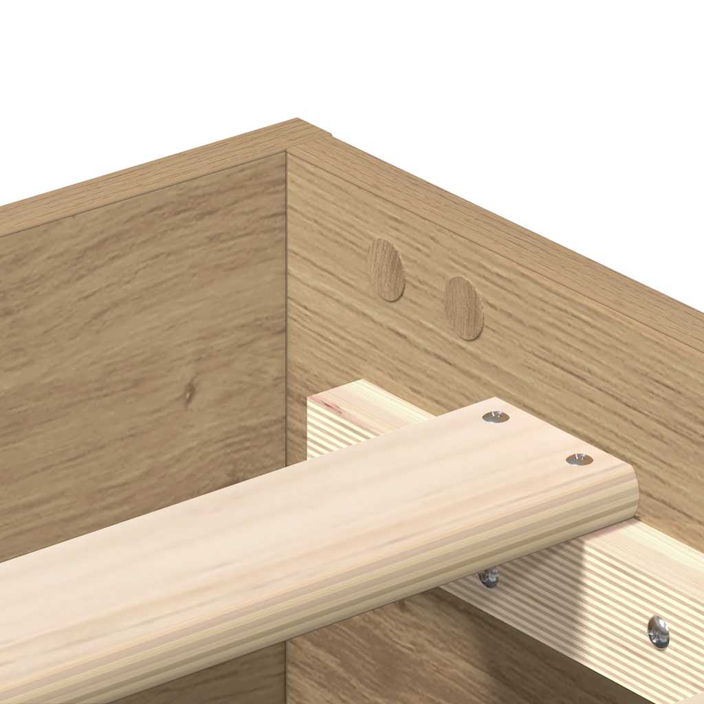 Cadre de lit sans matelas chêne artisanal 100x200 cm - XIOS
