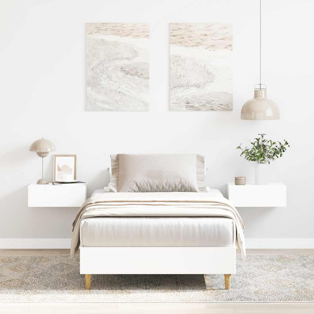 Cadre de lit sans matelas blanc 90x200 cm bois d'ingénierie - XIOS