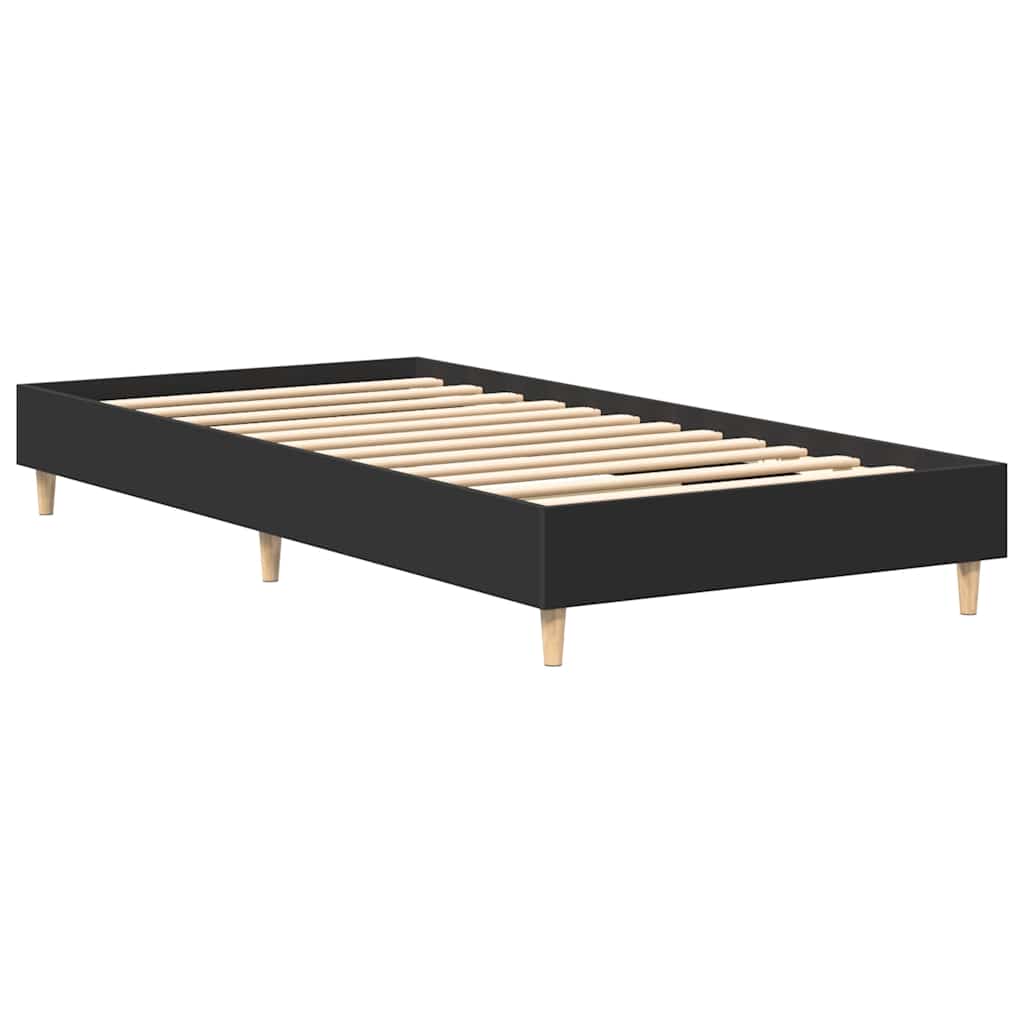 Cadre de lit sans matelas noir 90x200 cm bois d'ingénierie - XIOS