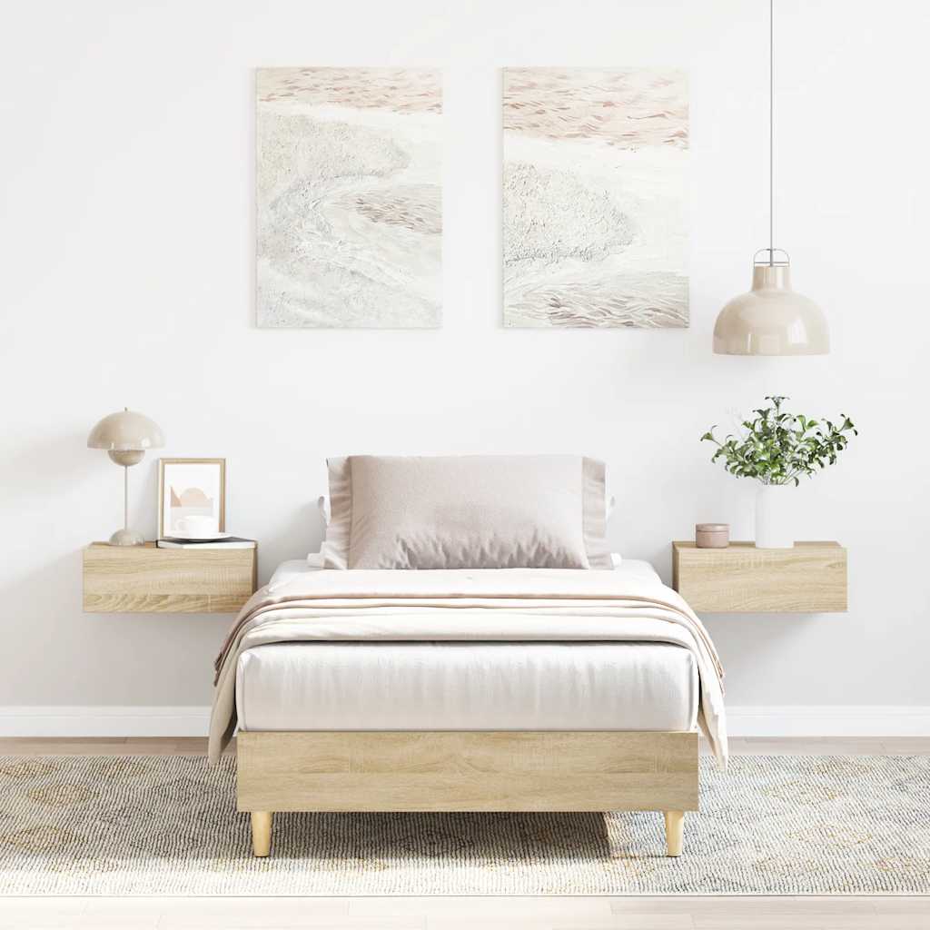 Cadre de lit sans matelas chêne sonoma 90x200 cm