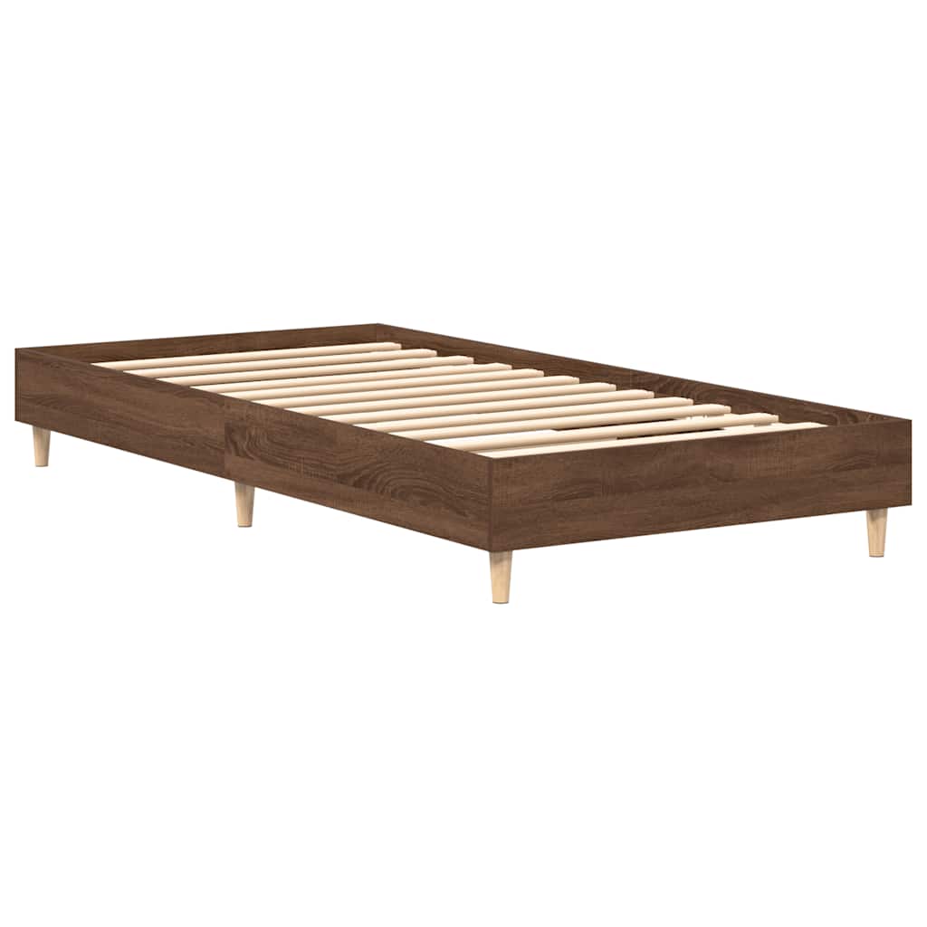 Cadre de lit sans matelas chêne marron 90x200cm bois ingénierie - XIOS