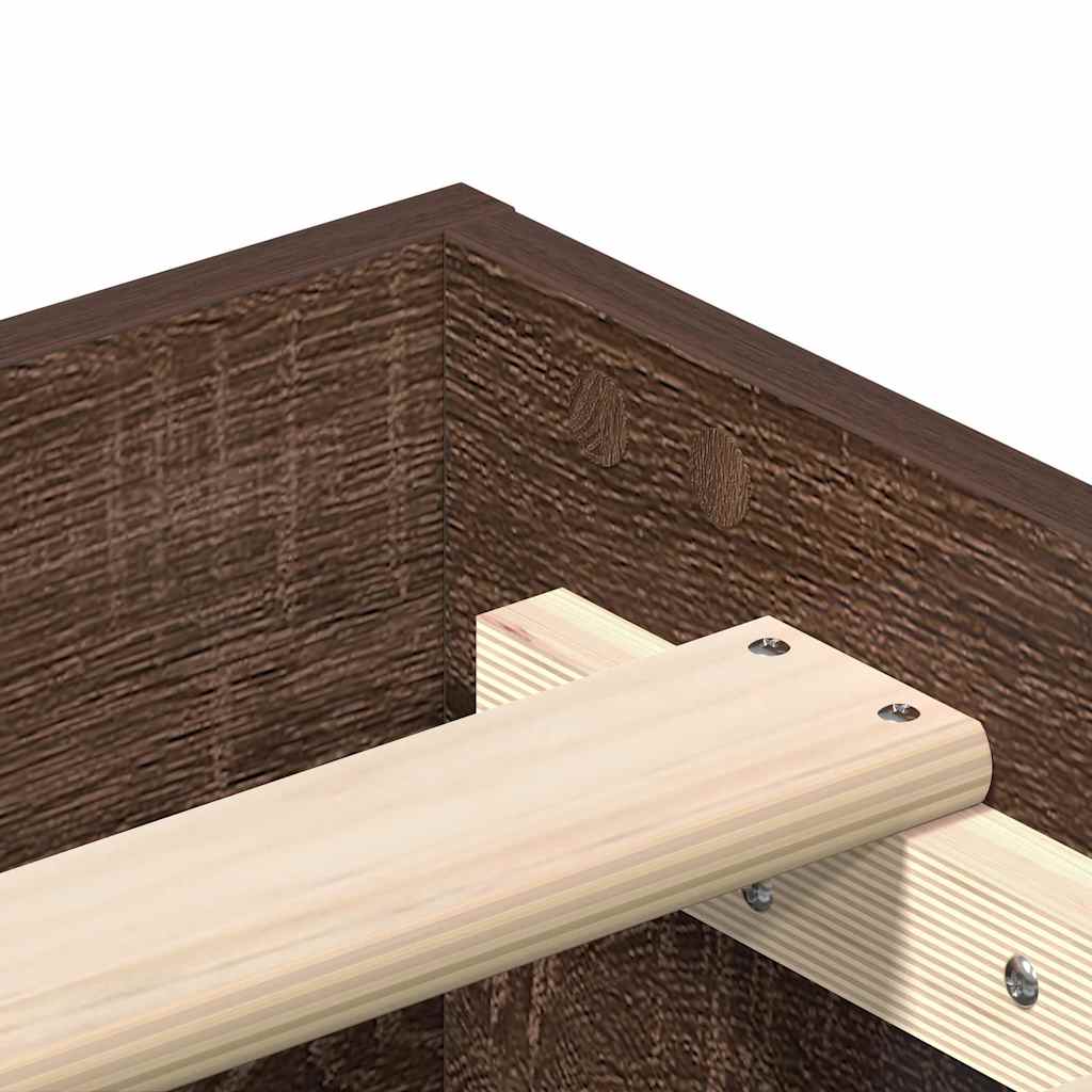 Cadre de lit sans matelas chêne marron 90x200cm bois ingénierie - XIOS