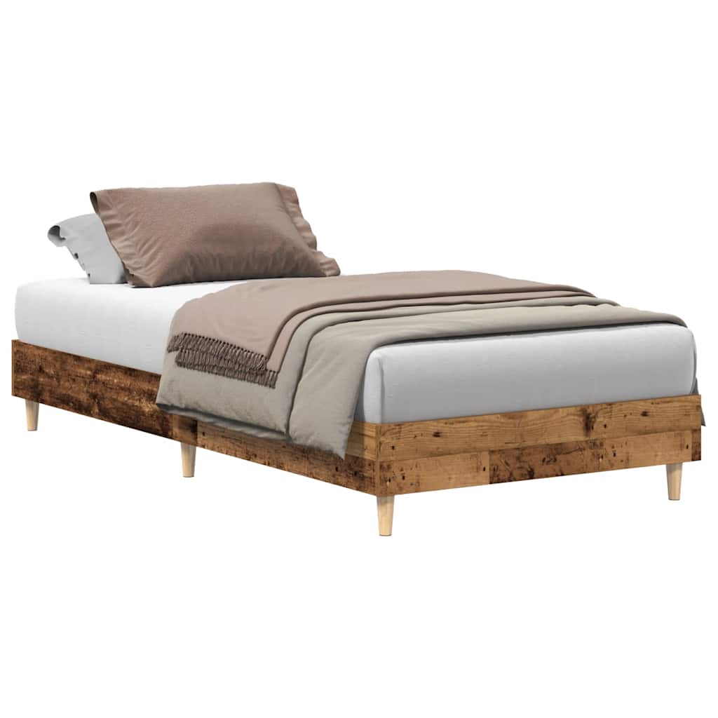 Cadre de lit sans matelas vieux bois 90x200 cm bois ingénierie - XIOS