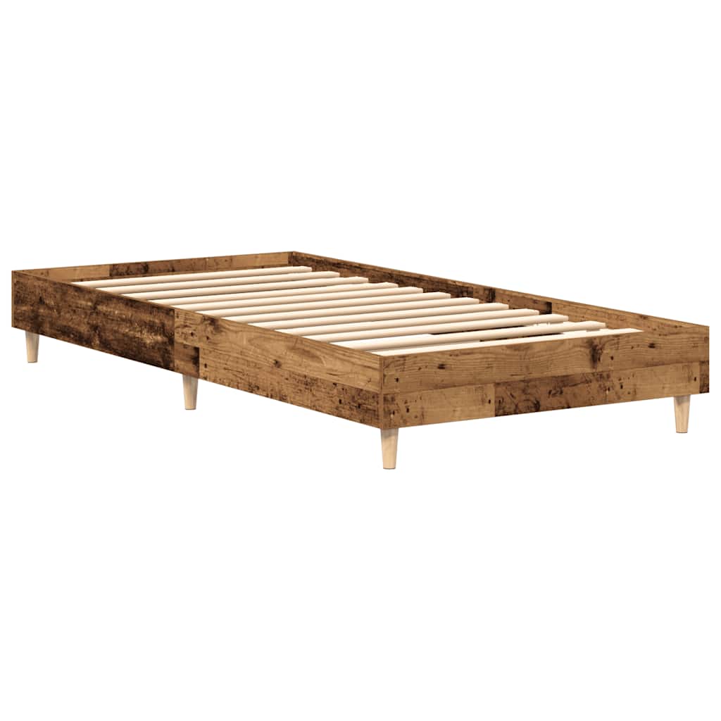 Cadre de lit sans matelas vieux bois 90x200 cm bois ingénierie - XIOS