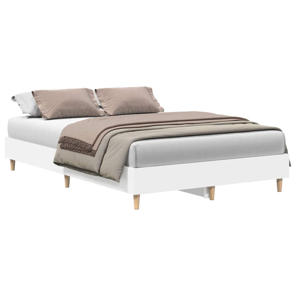 Cadre de lit sans matelas blanc 140x190 cm bois d'ingénierie - XIOS