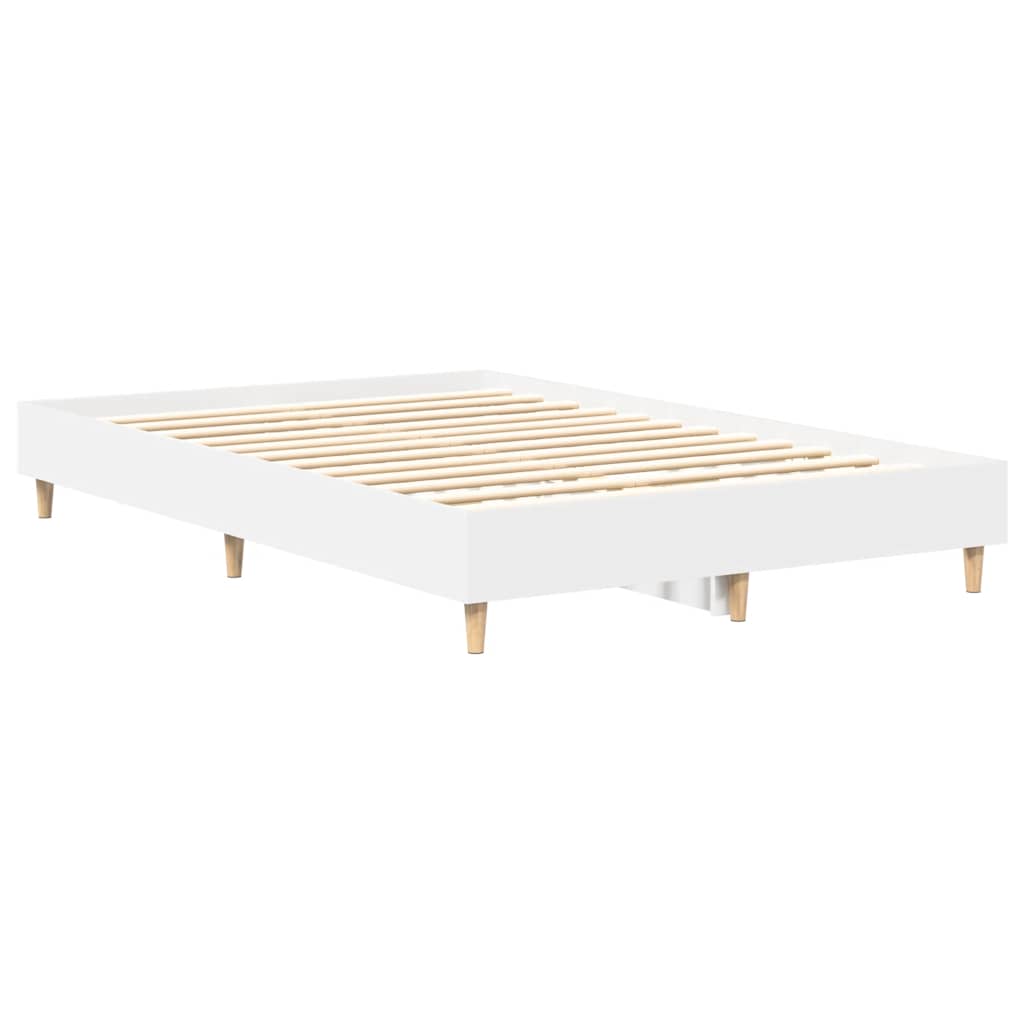 Cadre de lit sans matelas blanc 140x190 cm bois d'ingénierie - XIOS