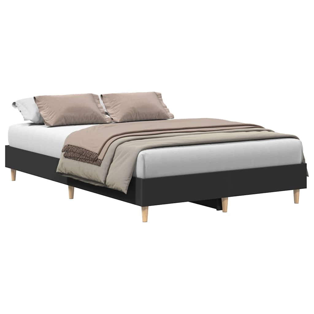 Cadre de lit sans matelas noir 140x190 cm bois d'ingénierie - XIOS