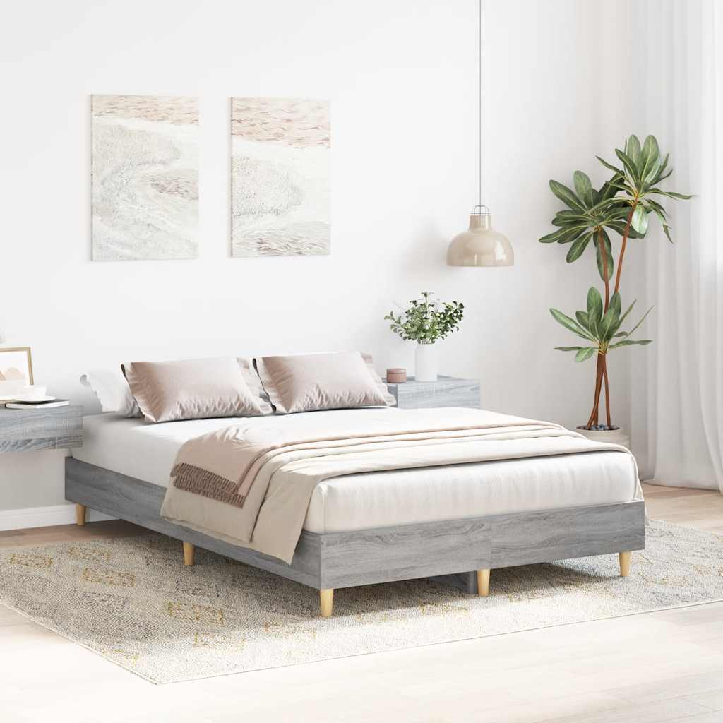 Cadre de lit sans matelas sonoma gris 140x190 cm - XIOS