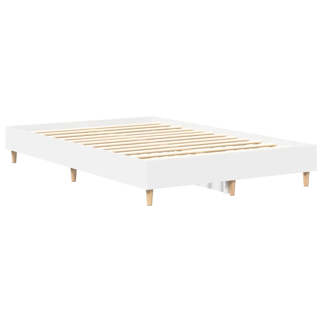 Cadre de lit sans matelas blanc 135x190 cm bois d'ingénierie - XIOS
