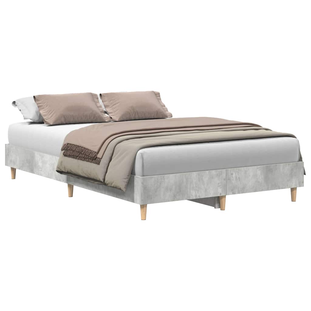 Cadre de lit sans matelas gris béton 135x190 cm bois ingénierie - XIOS