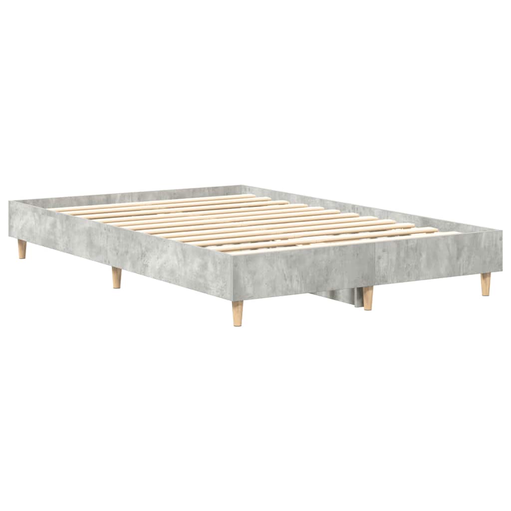 Cadre de lit sans matelas gris béton 135x190 cm bois ingénierie - XIOS