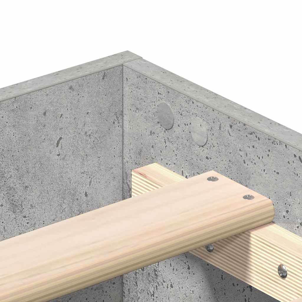Cadre de lit sans matelas gris béton 135x190 cm bois ingénierie - XIOS