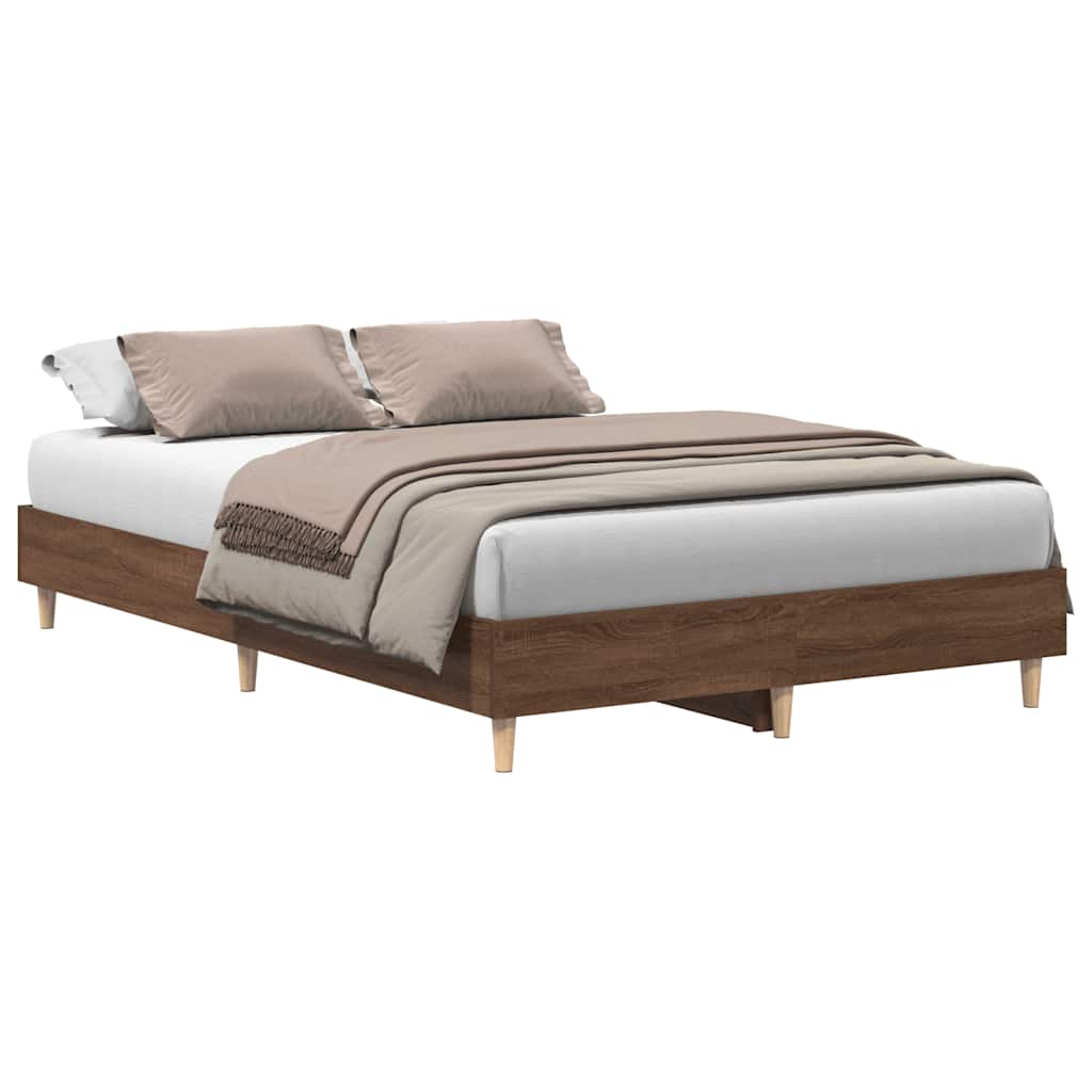 Cadre de lit sans matelas chêne marron 135x190 cm - XIOS