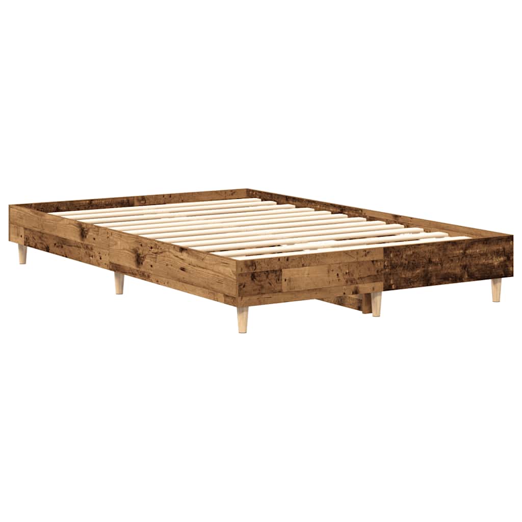 Cadre de lit sans matelas vieux bois 135x190 cm bois ingénierie - XIOS